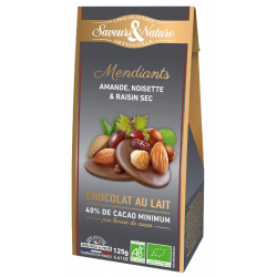 Mendiants de chocolat lait 125g