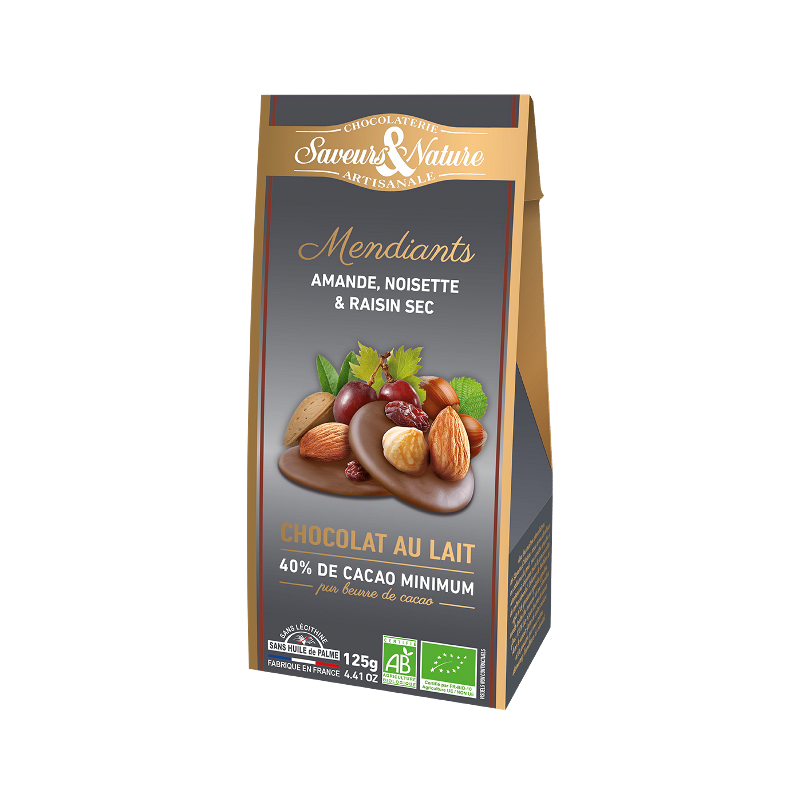 Mendiants de chocolat lait 125g