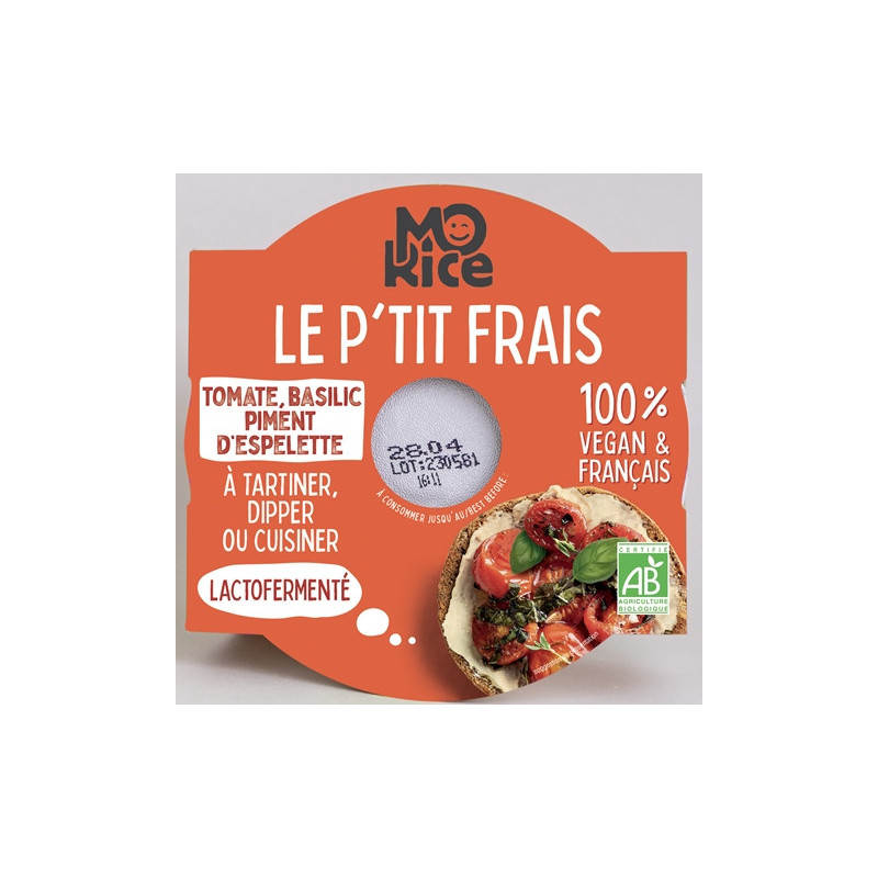 Le p'tit frais tomate basilic piment d'Espelette lactofermenté 125g