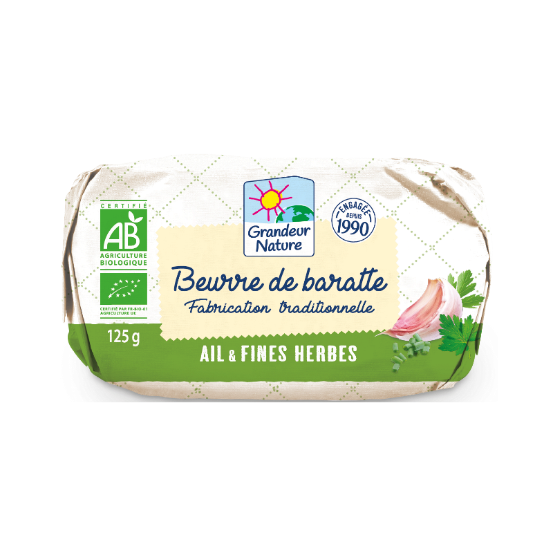 Beurre de baratte ail et fines herbes 125g