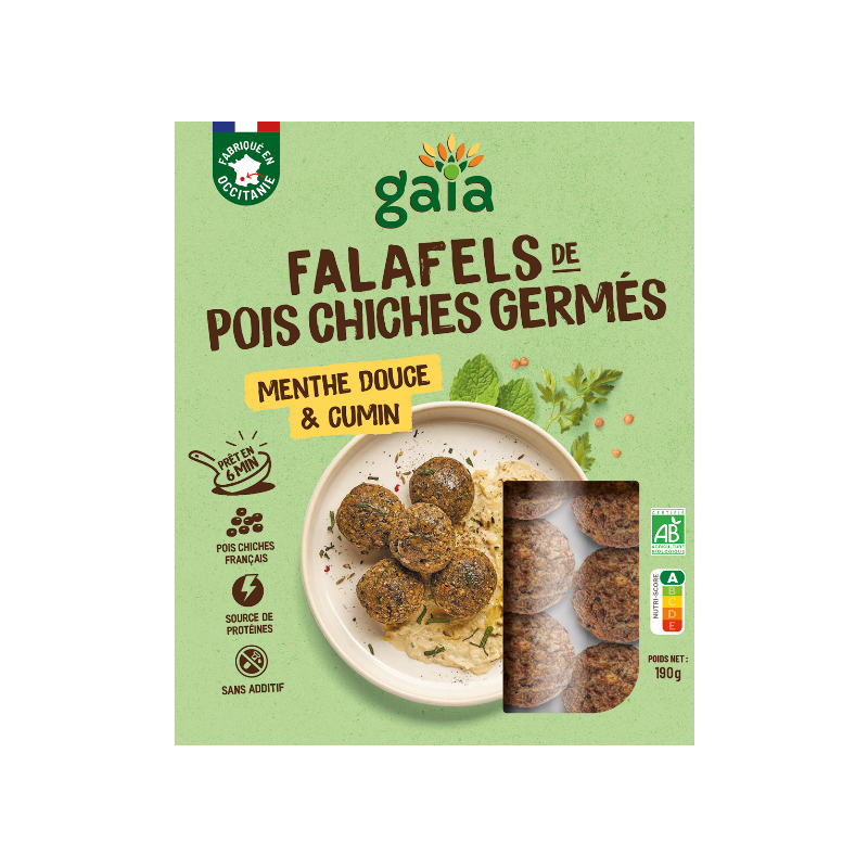 Falafels de pois chiches germés, menthe et cumin 190g