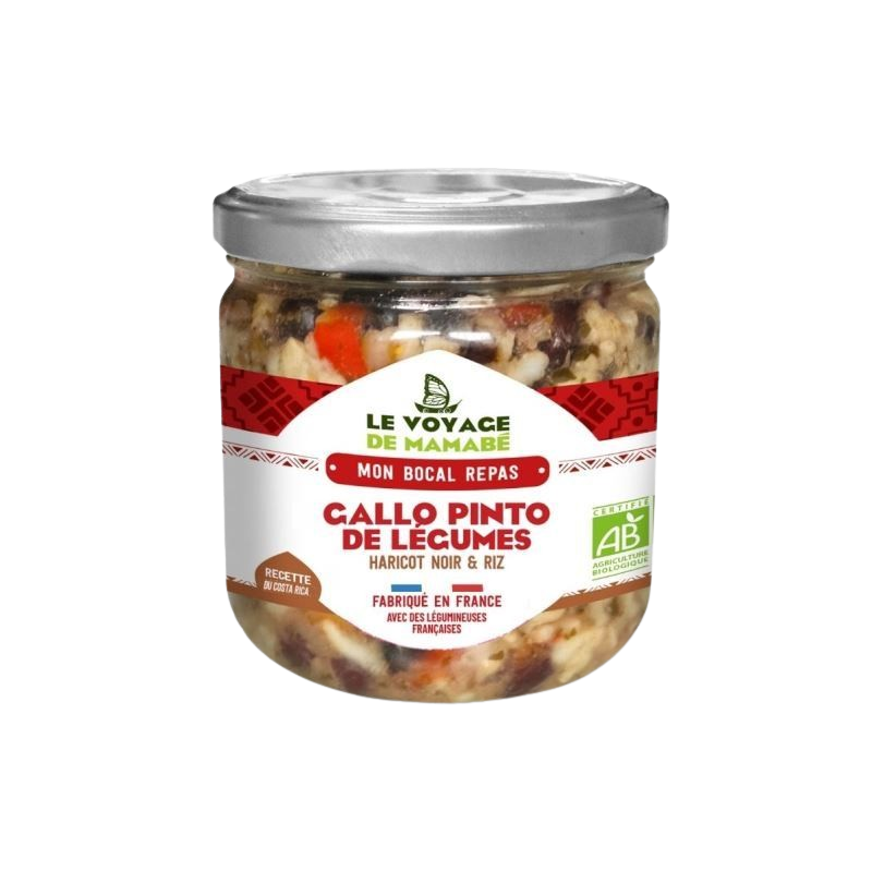 Gallo pinto de légumes haricots noirs et riz 330g