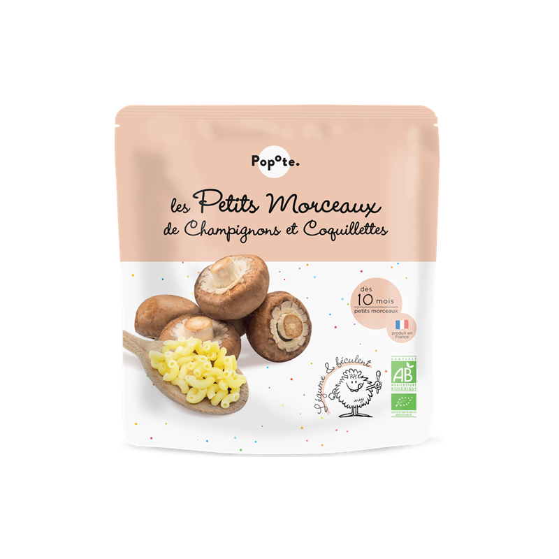 Champignons coquillettes en petits morceaux, dès 10 mois 190g