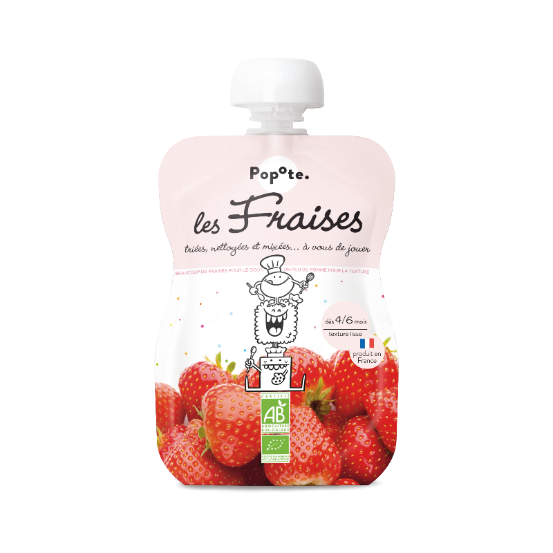 Purée de fraise en gourde, dès 4/6 mois 120g