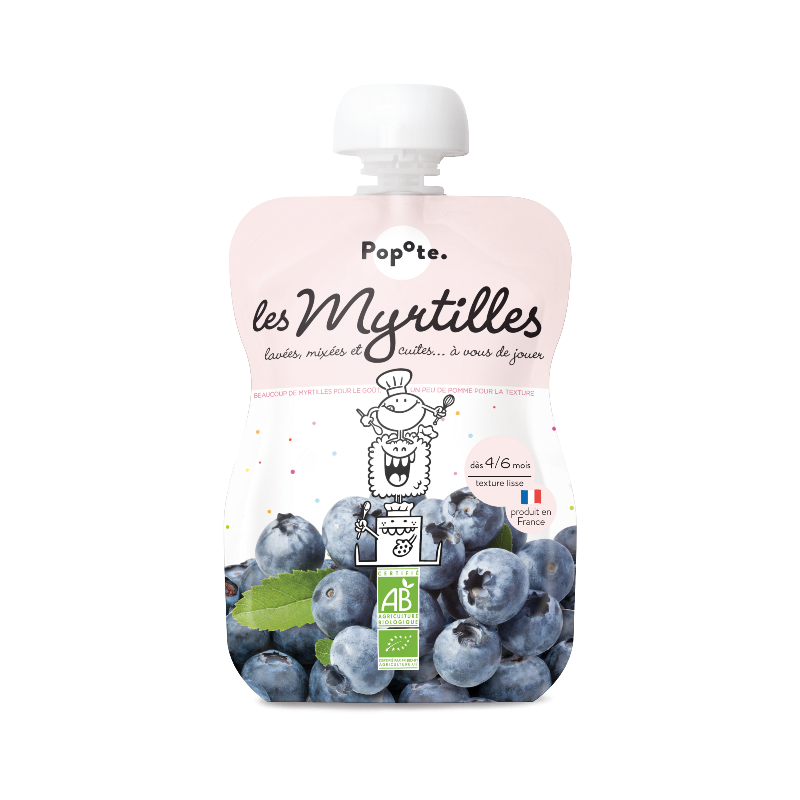 Purée de myrtille en gourde, dès 4/6 mois 120g