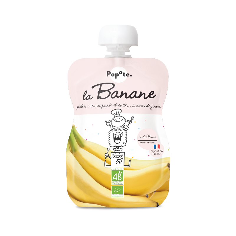 Purée de banane en gourde, dès 4/6 mois 120g