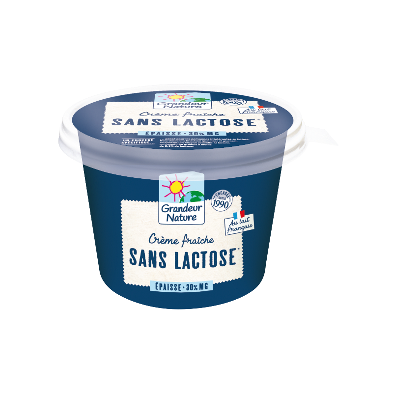 Crème fraîche sans lactose épaisse 30% MG 20cl