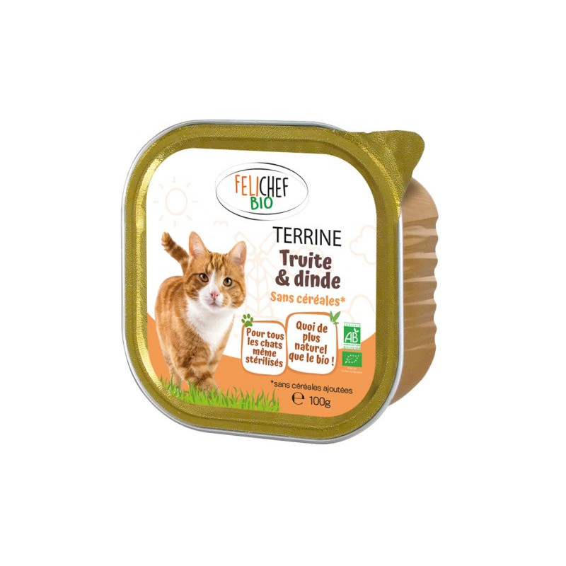 Terrine chat truite dinde 100g