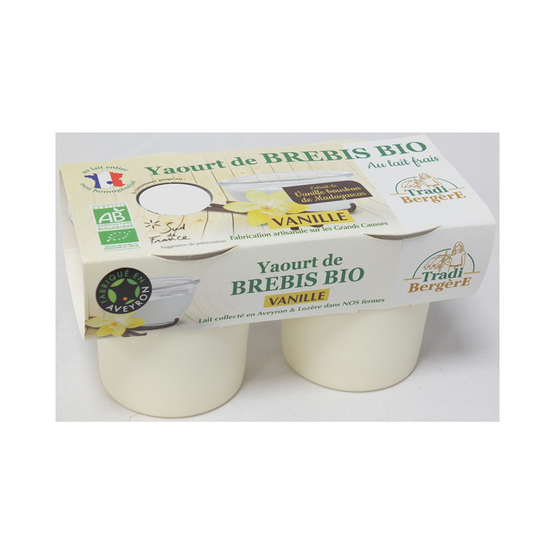 Yaourt au lait de brebis sucré à la vanille de Madagascar 2x125g