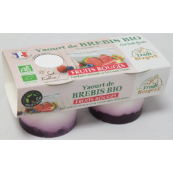 Yaourt au lait de brebis sucré sur préparation de fruits rouges 2x100g