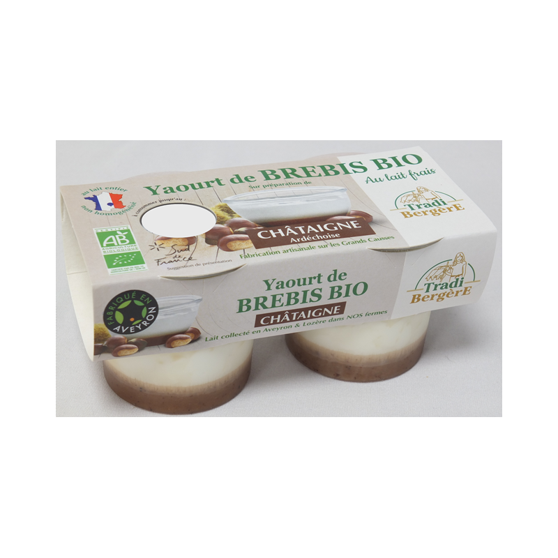 Yaourt au lait de brebis sucré sur préparation de chataignes ardéchoises 2x100g