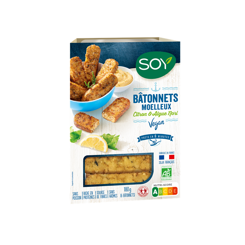 Bâtonnets de tofu moelleux citron et algue nori x6, 180g