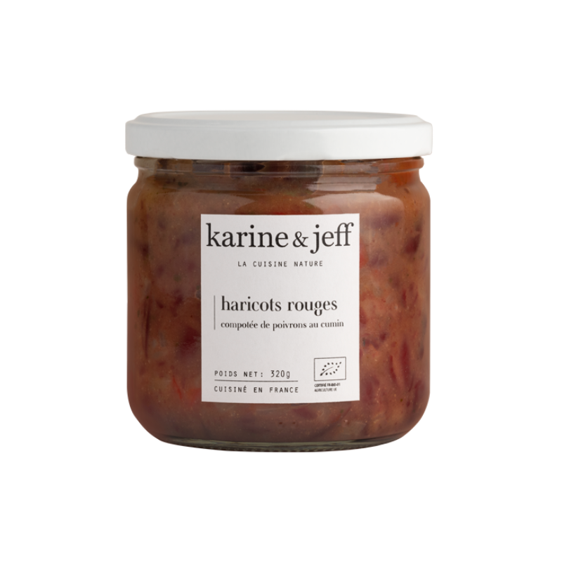 Haricots rouges, compotée de poivrons au cumin 320g