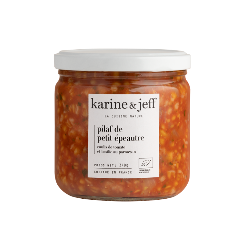 Pilaf de petit épeautre - coulis de tomate et basilic au parmesan 340g