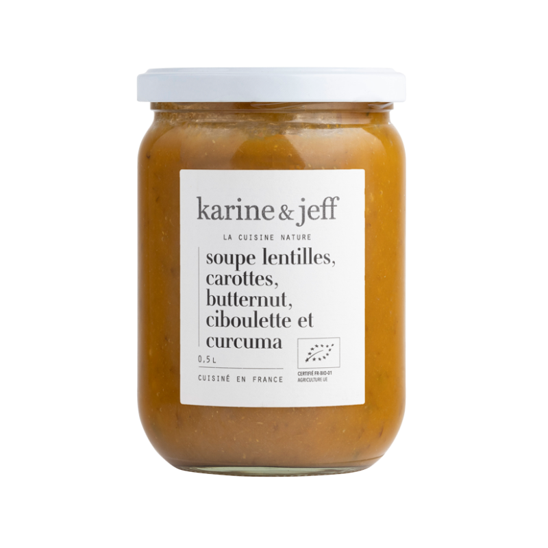 Soupe lentilles, carottes, butternut, ciboulette et curcuma 0,50l