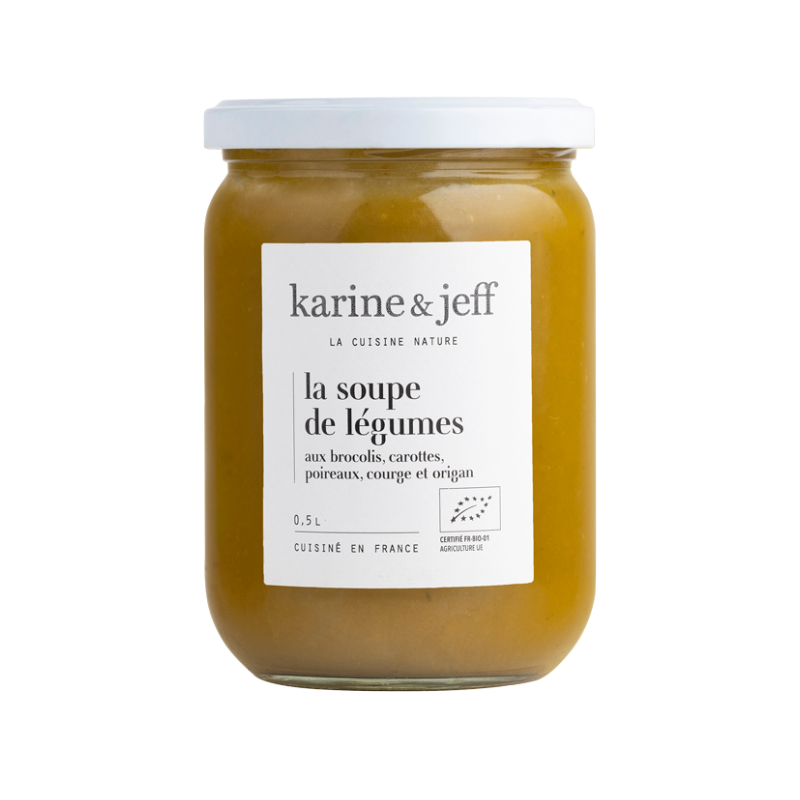 Soupe de légumes : brocolis, carottes, poireaux, courge et origan 0,50l