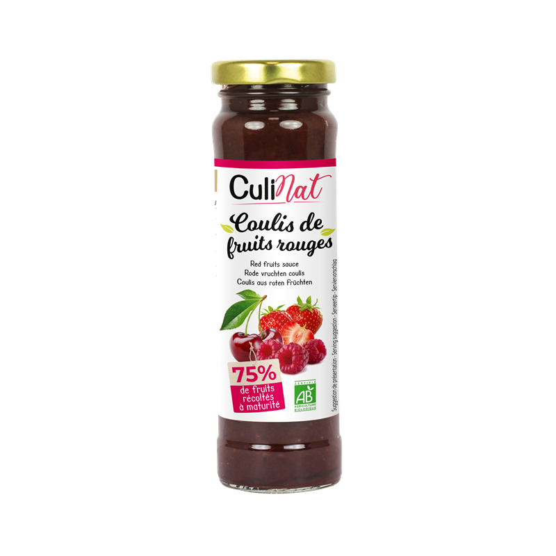 Coulis de fruits rouges 160g (fraise, framboise, cerise griotte)