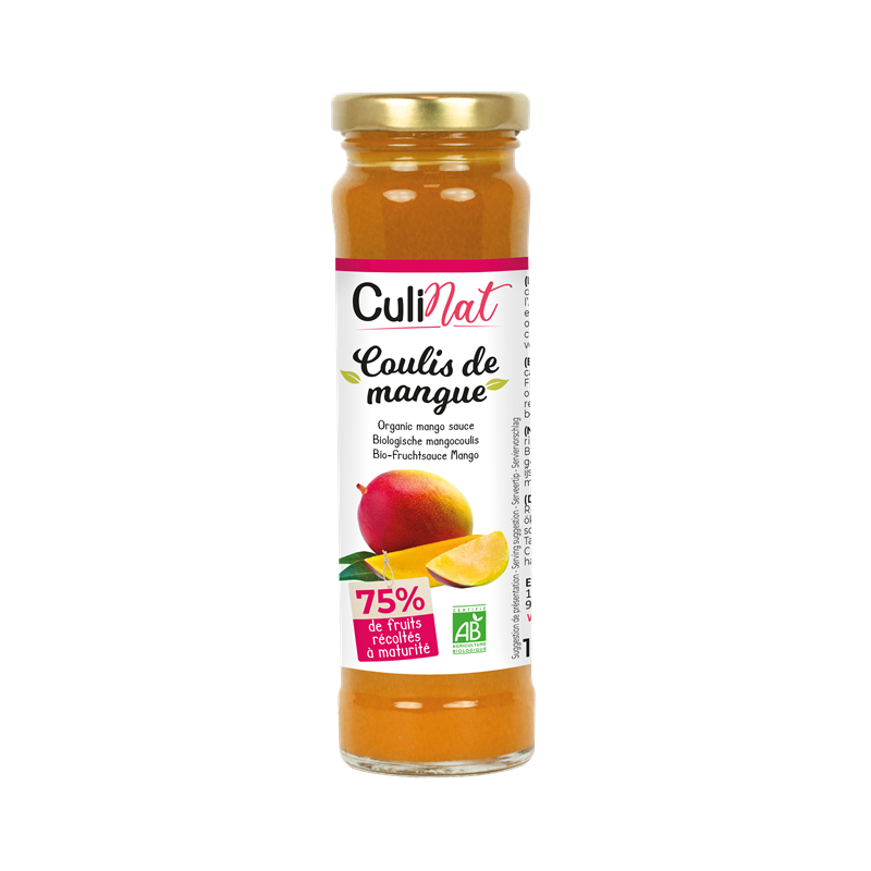 Coulis de mangue, 75% de fruits, 160g