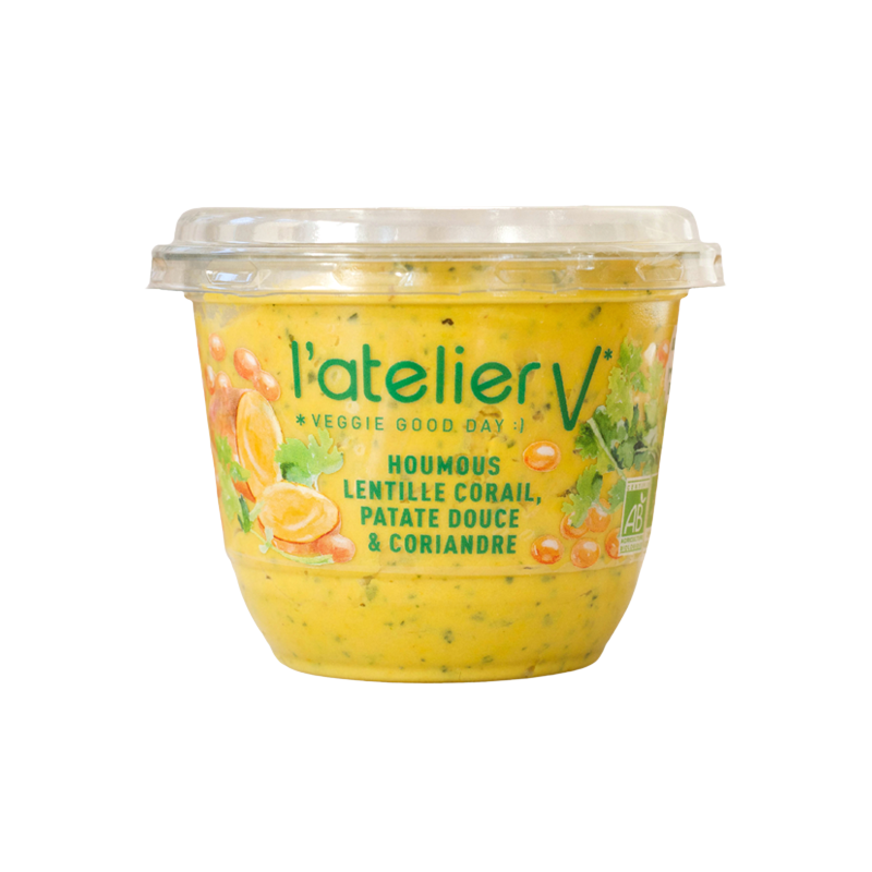 Houmous aux lentilles corail France, patate douce et coriandre 150g