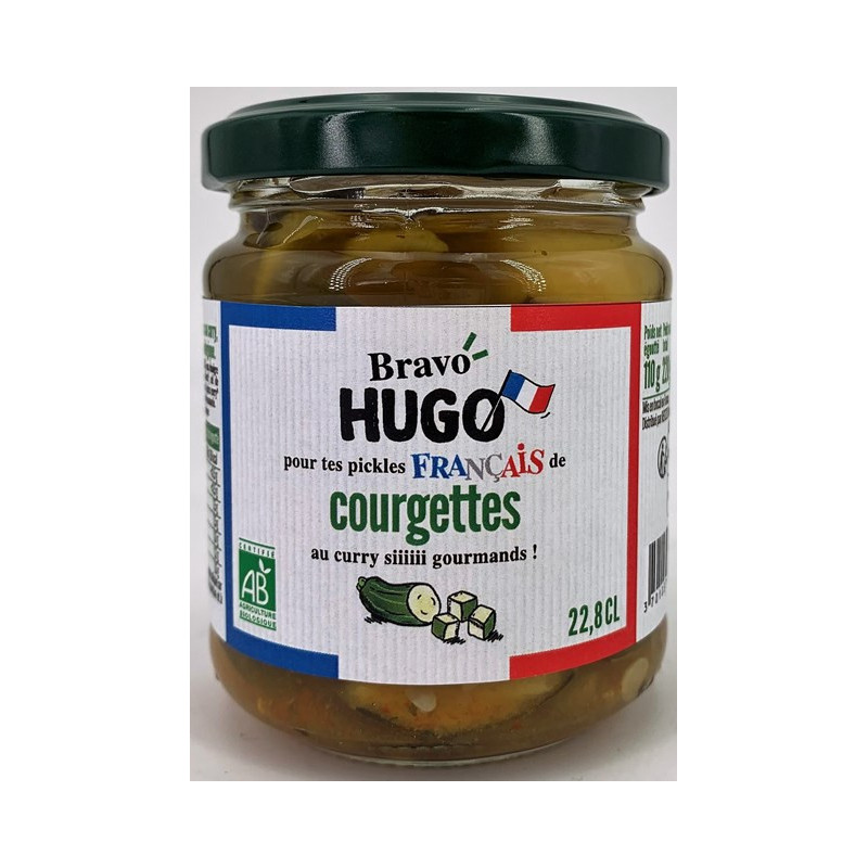 Pickles de légumes : courgettes françaises curry 22,8 cl - PNE 110g