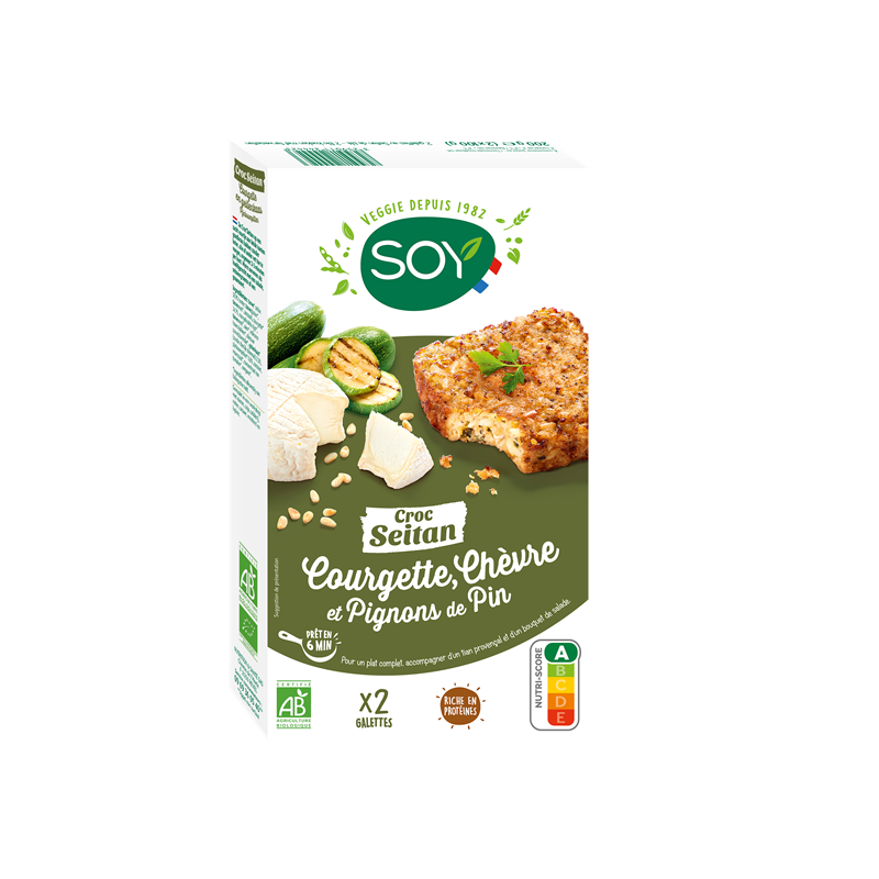 Croc'seitan courgette, chèvre et pignons de pin 2x100g