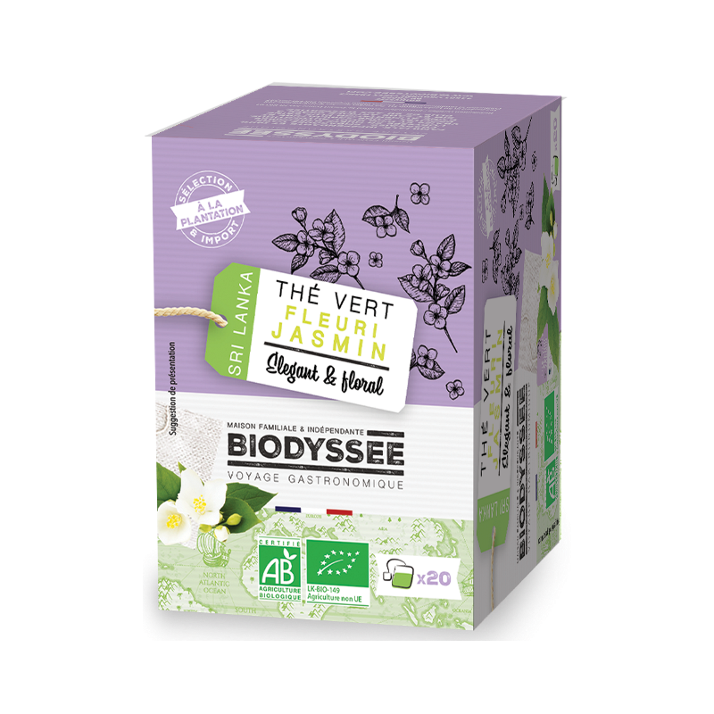 Thé vert fleuri jasmin en infusette x20 30g