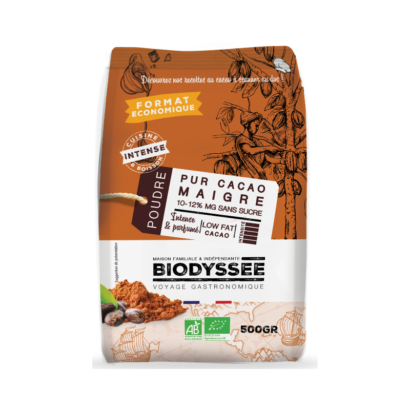 Pur cacao maigre 10-12% MG sans sucre 500g