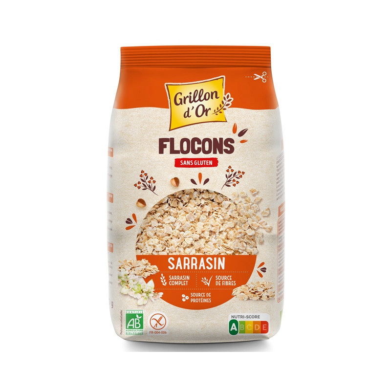 Flocons de sarrasin 500g, origine UE (sans gluten, riches en fibres)