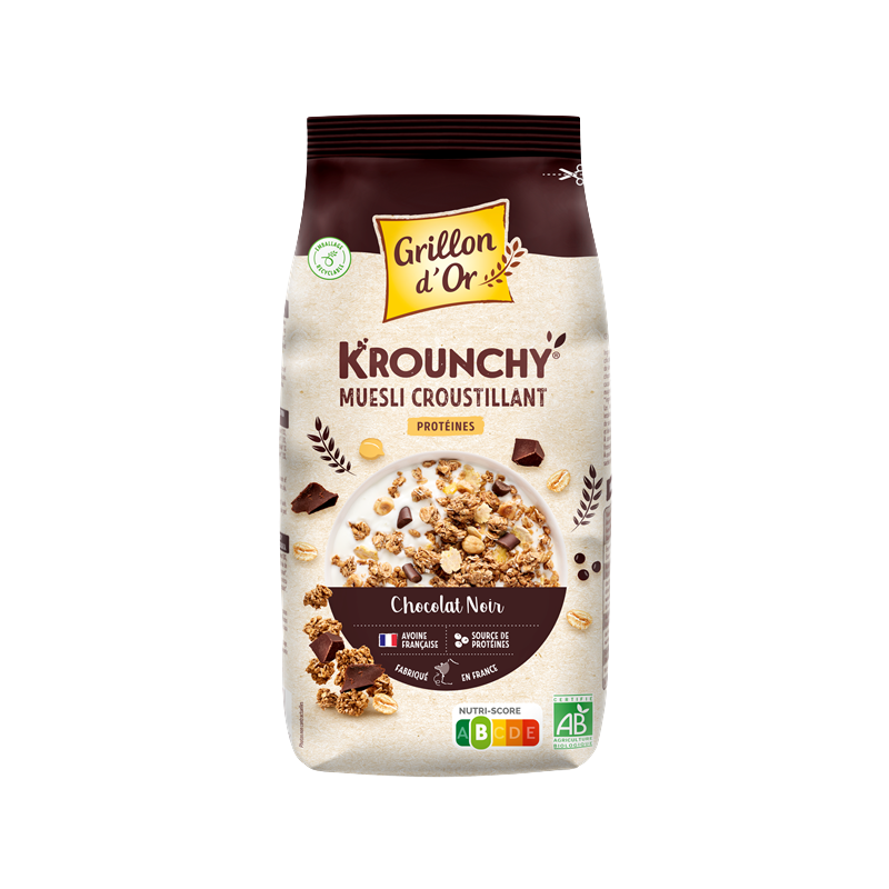 Krounchy chocolat noir et protéines 500g