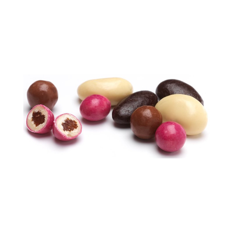 Mélange de fruits secs enrobés de chocolat, 4 couleurs 2kg