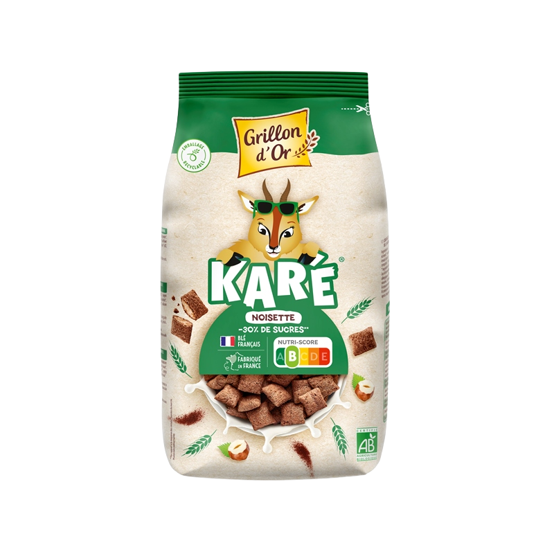 Karé fourré noisette, moins 30% de sucres 375g