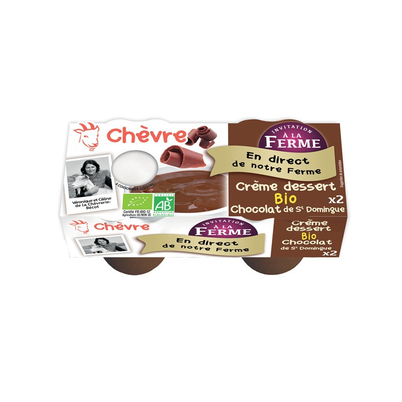 Crème dessert au lait de chèvre & chocolat 2x100g