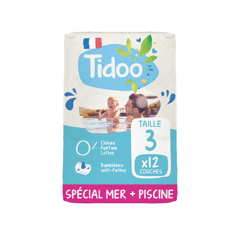 Tidoo Nature Swim & Play T3/S 4-9kg, paquet de 12 couches