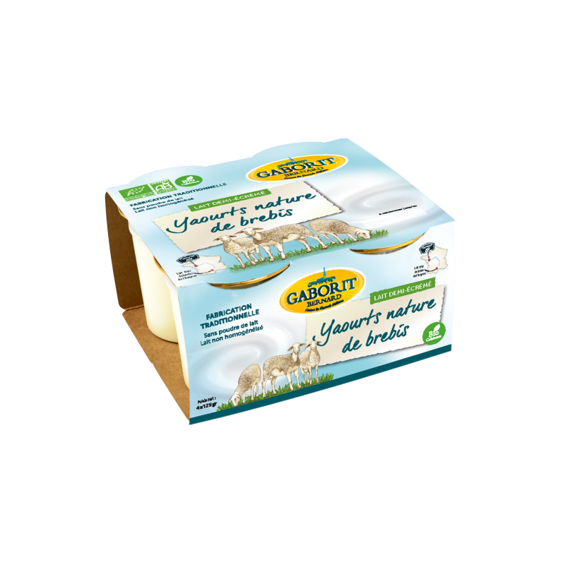 Yaourt 1/2 écrémé nature au lait de brebis 4x125g