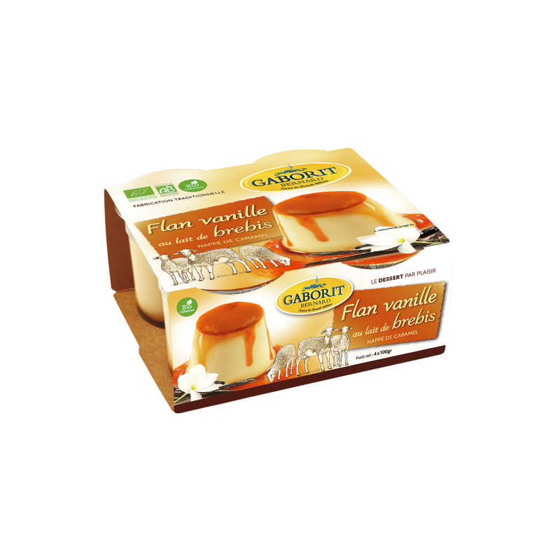 Flan vanille au lait de brebis nappé de caramel 4x100g