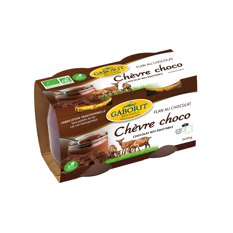 Flan chocolat au lait de chèvre 2x125g