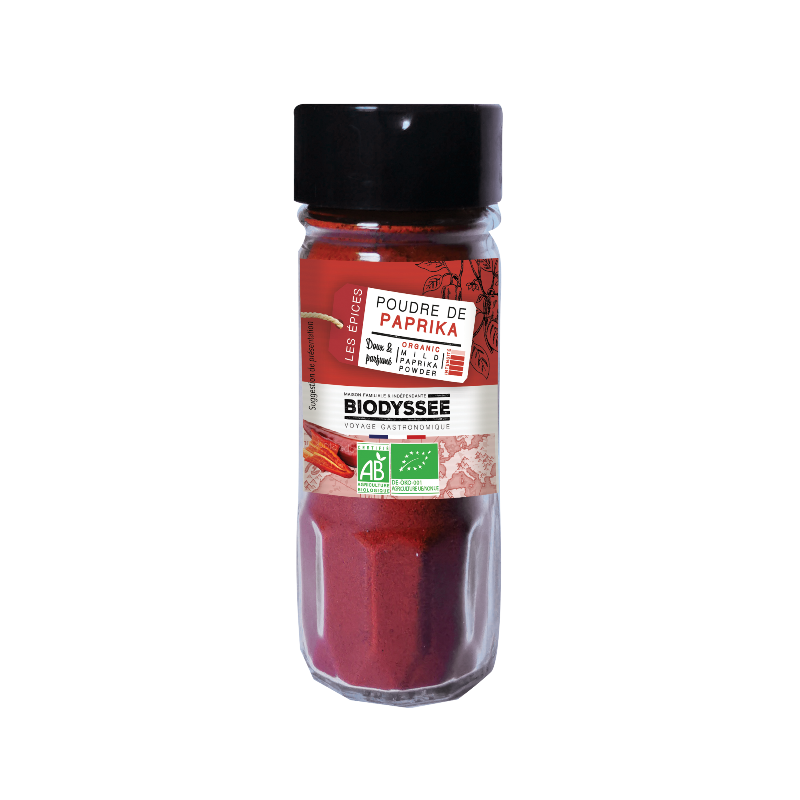 Paprika doux en poudre, flacon en verre 50g