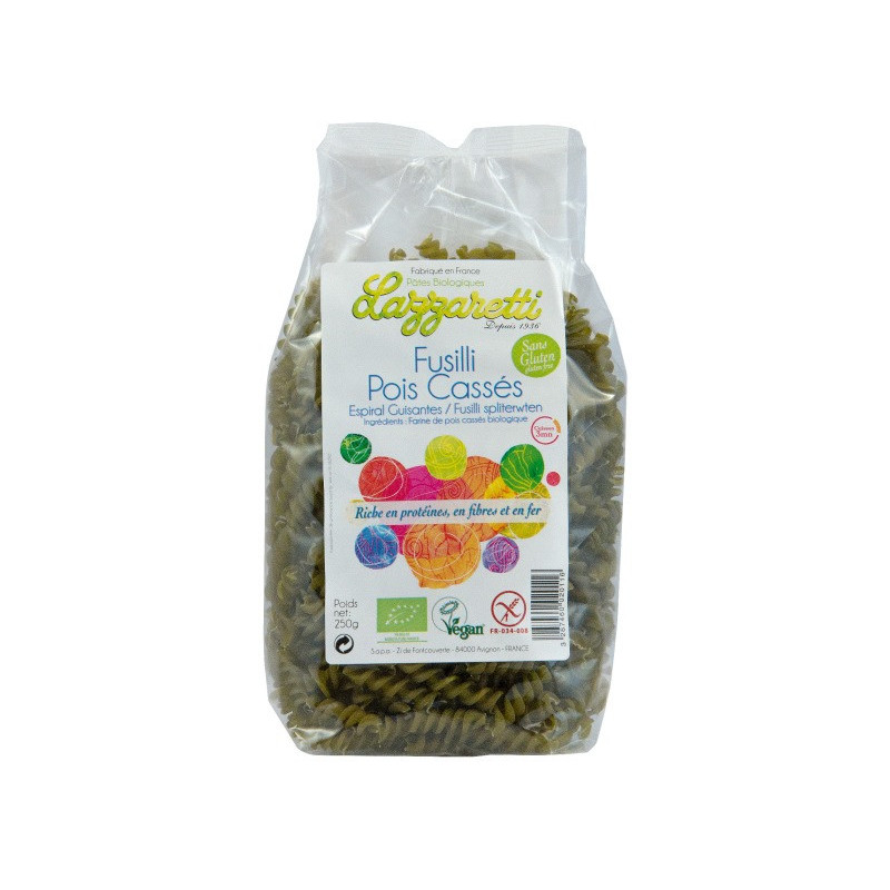 Pâte fusilli aux pois cassés origine France 250g