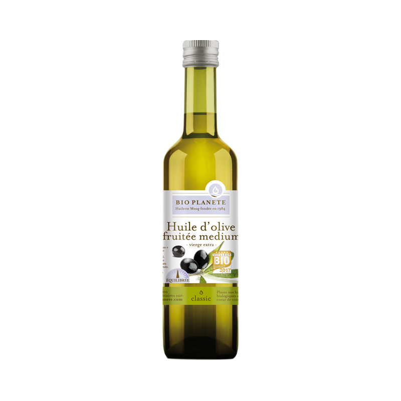 Huile olive vierge extra fruitée médium", origine Espagne ou Portugal 500ml"
