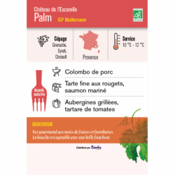 Vin rosé IGP Méditerranée Palm" Château de l'Escarelle 75 cl"