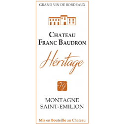 Vin rouge AOC Montagne-Saint-Emilion Héritage" Château Franc-Baudron 75cl"