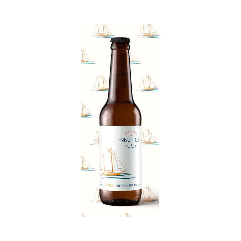 Bière ambrée Ketch"  Brasserie Nautica 75 cl"