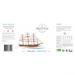 Bière triple 3 Mâts" Brasserie Nautica 75 cl"