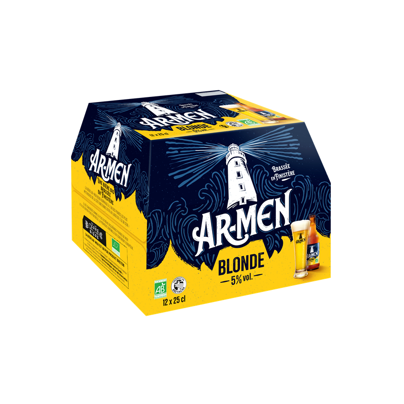 Bière blonde Ar-Men Pack 12x25 cl