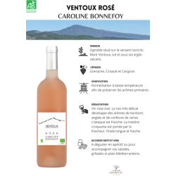 Vin Rosé AOP Ventoux Domaine Caroline Bonnefoy 75cl