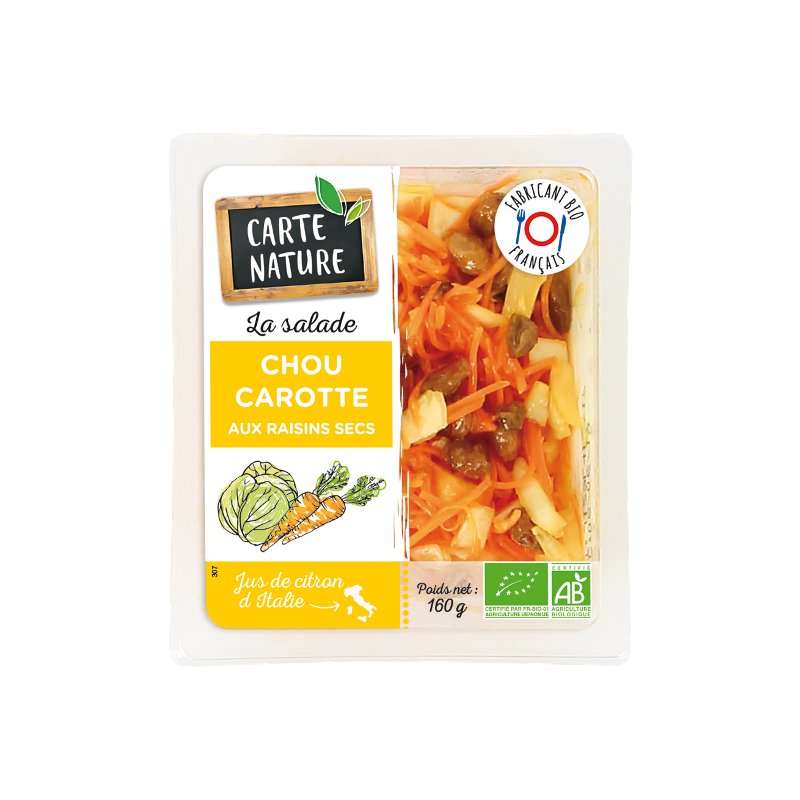 Chou carottes et raisins secs 160g