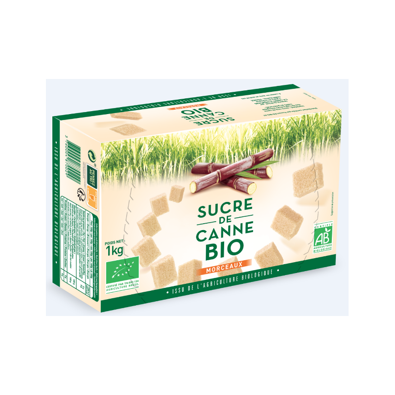 Sucre de canne brun morceaux Brésil, commerce équitable 1kg