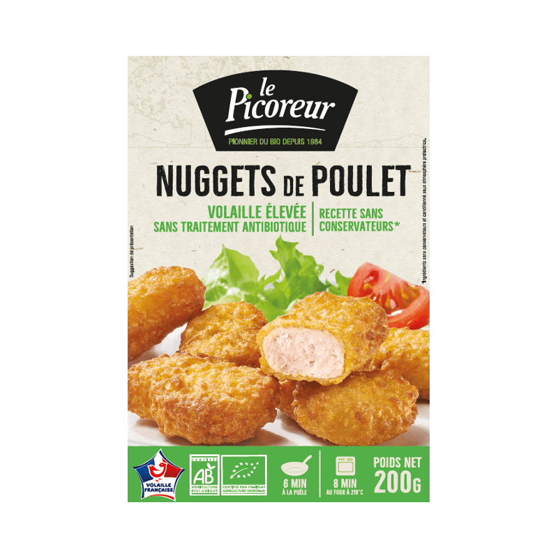 Nuggets de poulet, 100% filet de volaille 200g