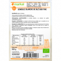 Semoule blé dur blanche fine 500g