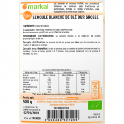 Semoule blé dur blanche grosse 500g